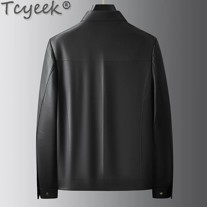 Tcyeek Genuine Leather Man Jackets Spring Autumn Clothes Business Casual Mens Coats Real Sheepskin Coat 2025 Jaqueta De Couro