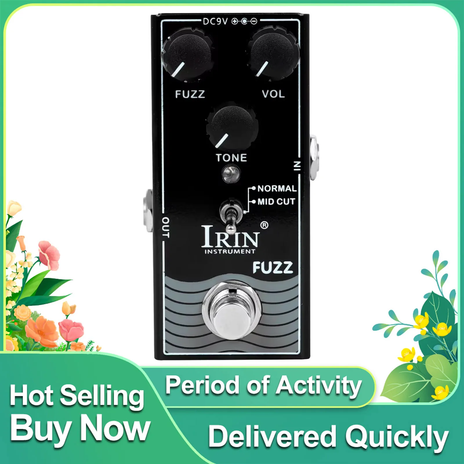 

IRIN RF-11 FUZZ Педаль эффектов для электрогитары FUZZ Тип Distortion Rock Classic Distortion Effect True Bypass Педаль Запчасти для гитары