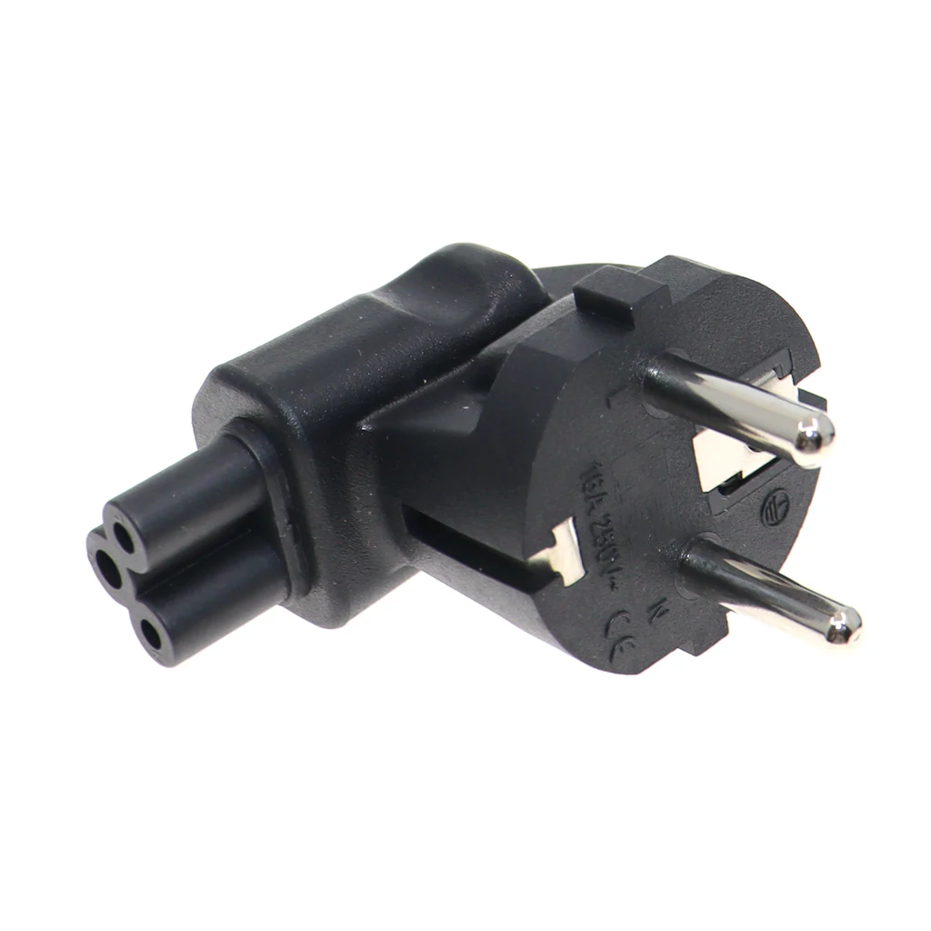 EU to C5 power Plug power cable 90 degree Adapter Angle European plug to IEC C5 plug converter CEE7/7 Schuko EU plug to IEC C5