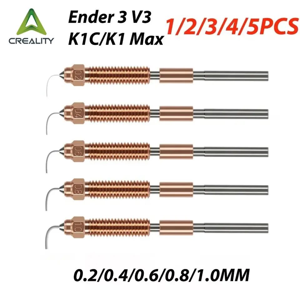 مجموعة فوهات فولاذ مقسى من Creality لطابعات K1C/SE/Max وEnder 3 V3/KE/Plus/K2 SE ثلاثية الأبعاد - فوهات ترقية أصلية