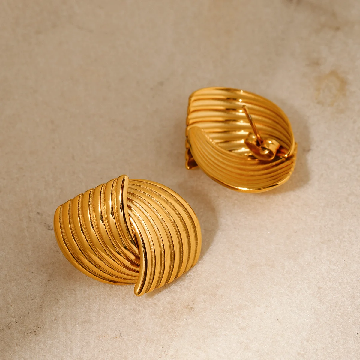 Simple Textured Stud Earrings Irregular Geometry Alloy Earring For Women Trendy Jewelry Gift Women\'s Earrings