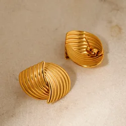 Simple Textured Stud Earrings Irregular Geometry Alloy Earring For Women Trendy Jewelry Gift Women's Earrings