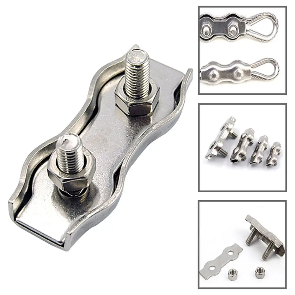 5Pcs Hardware 1/2-Post Egg Shape Fixing Tool Rope Simple Grip Thimbles Wire Rope Clamp Caliper Bolt Clip Rigging