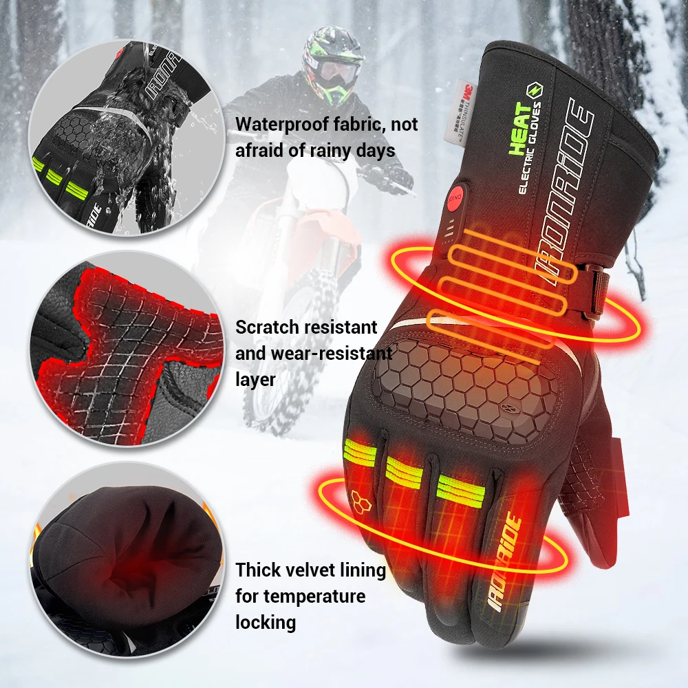 

Electric Heating Glove Winter Thermal Gloves Rechargeable with Battery for Men Women Waterproof Heated Ski