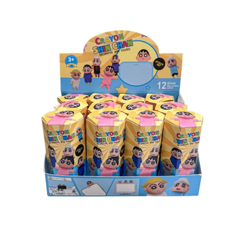 

Cartoon Crayon Shin-Chan Blind Box Doll Three-Dimensional Sticker Car Mobile Phone Desktop Decoration Boy 12 Blind Box Gifts