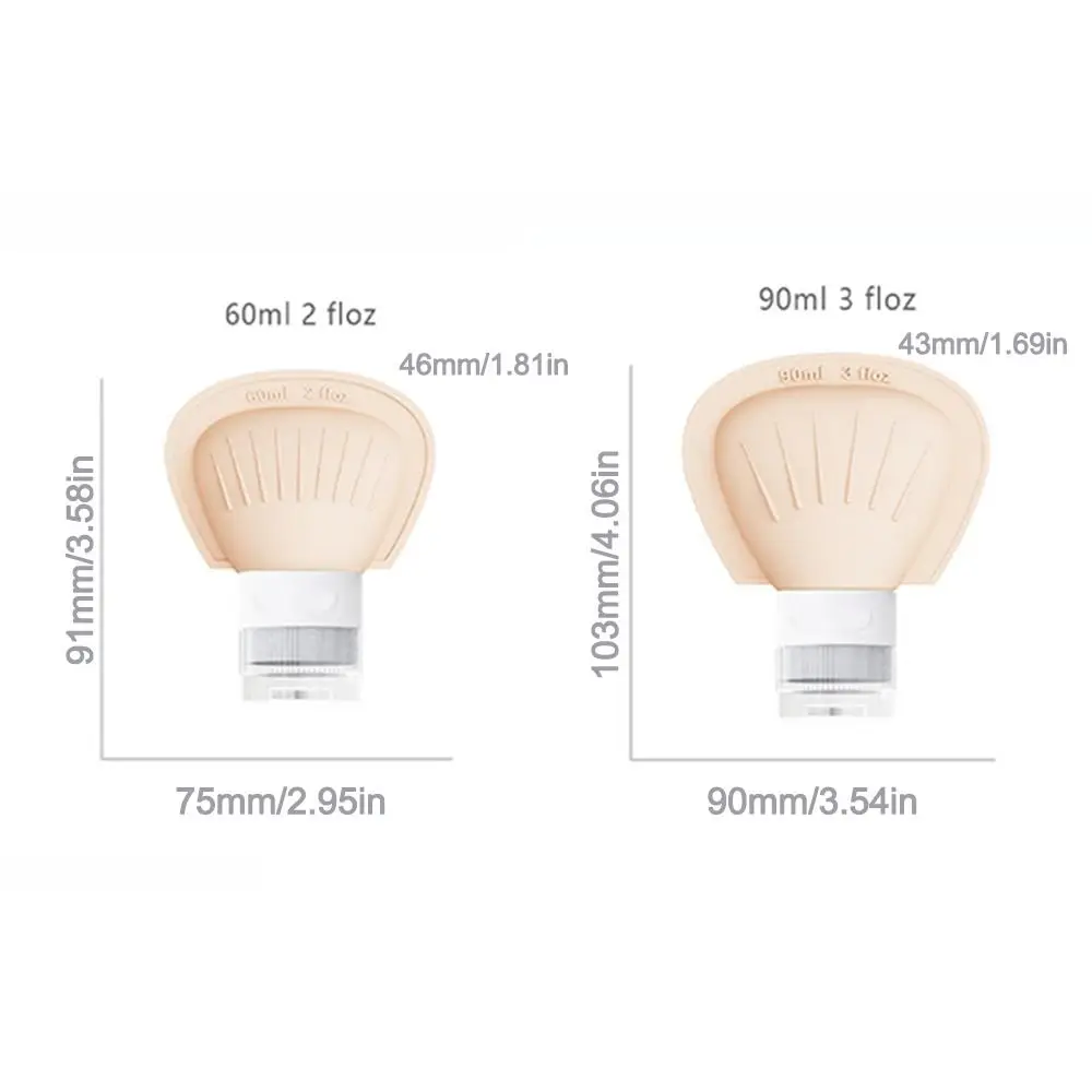3 Pz/set Nuovo 60ML/90ML Bottiglie Riutilizzabili In Silicone Spremere Contenitore Per Lozione Riutilizzabile Shampoo In Silicone Sub-imbottigliamento Da Viaggio