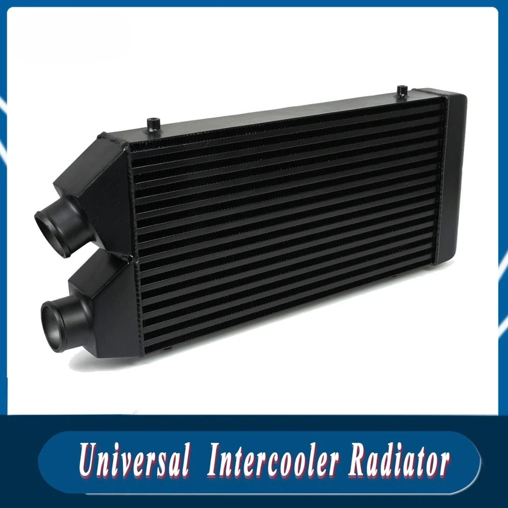 Intercooler Radiator 530*280*70mm One Side Aluminum Bar Plate Structure Cold Air Intake Radiator Outlet Turbo Car