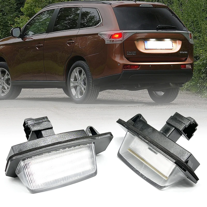 

2 шт. для Mitsubishi Outlander Eclipse Lander Galant Xpander i-MiEV, белый светодиодный светильник номерного знака