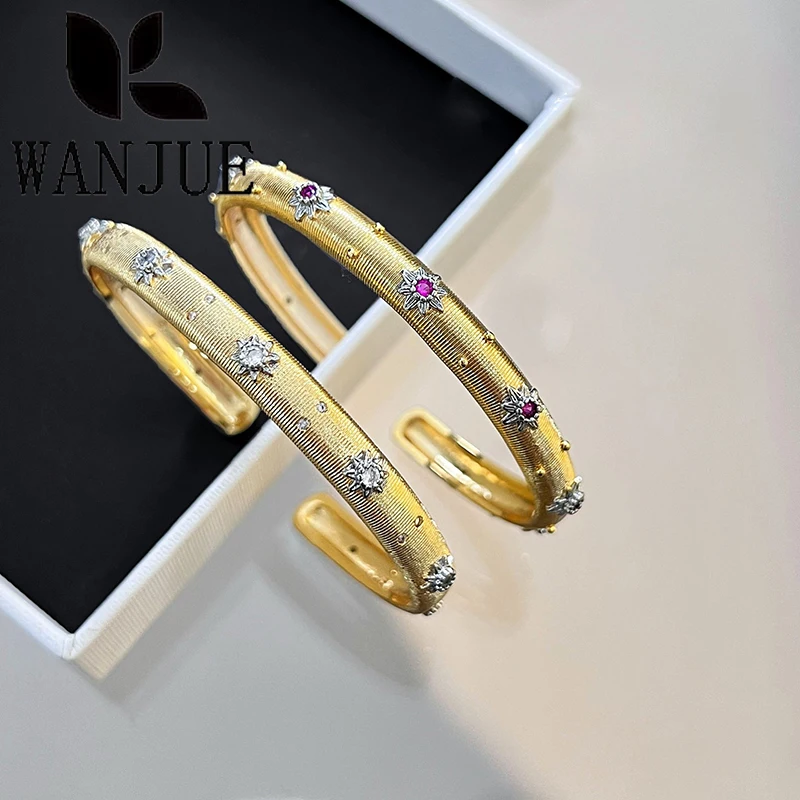 2024 hot sale retro brushed craft woven gold engraved women\'s bracelet fashion classic light luxury jewelry party gift