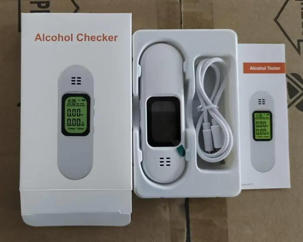 Testador de respiração portátil testador de álcool display led testador de bafômetro de álcool com luz traseira detector de álcool 1 ano de garantia