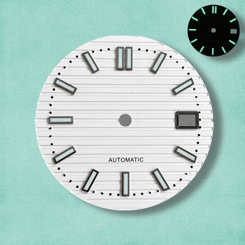 30.5mm S Logo NH35 Dial Nautilus Dial For NH35 NH36 Movements High Quality NH35 Accessories Green Luminous Watch repair