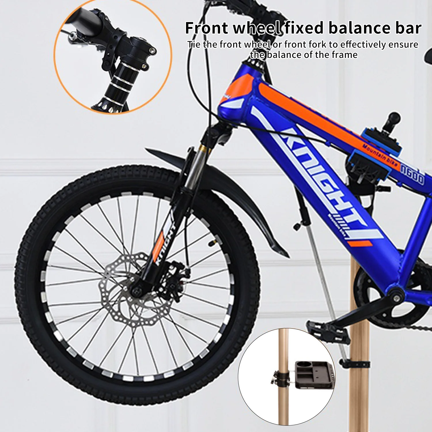 Profesjonalny stojak warsztatowy do naprawy rowerów, aluminiowy, regulowany w wysokości, składany.