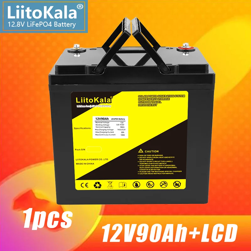 LiitoKala 12V 200Ah 300Ah 30Ah 40Ah 50Ah 60Ah 90Ah 100Ah 120Ah 150Ah Built-in BMS