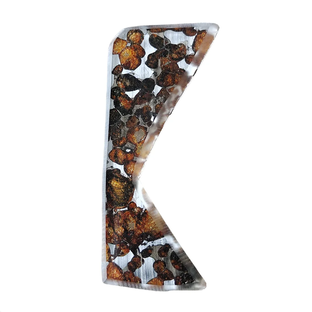 13.6g SERICHO Pallasite Natural Meteorite Material Sliced Olive Meteorite Slices Specimen Collection - From Kenya - QA300