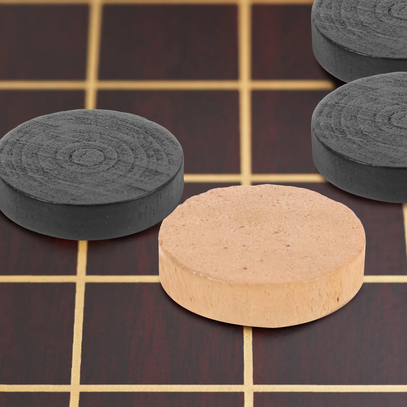 

1Set Handcrafted Wooden Chess Pieces for Backgammon and Checkers Smooth Round Design Portable Board Game Set Game Night