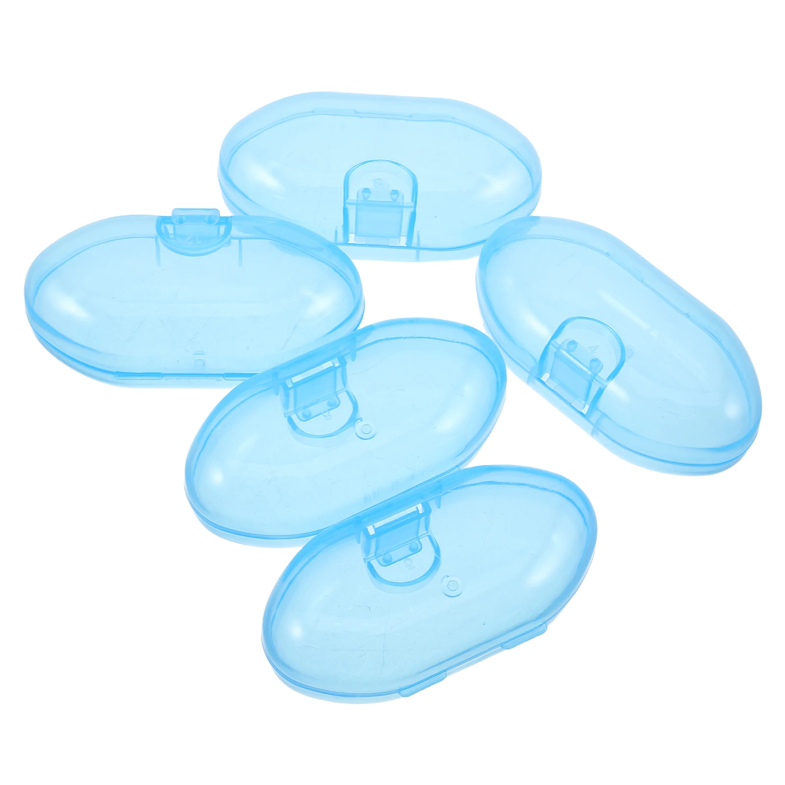 

5pcs Baby Toothbrush Box Newborn Toddler Finger Brush Storage Sky Blue PP Material Lightweight Durable Portable Infant Mouth