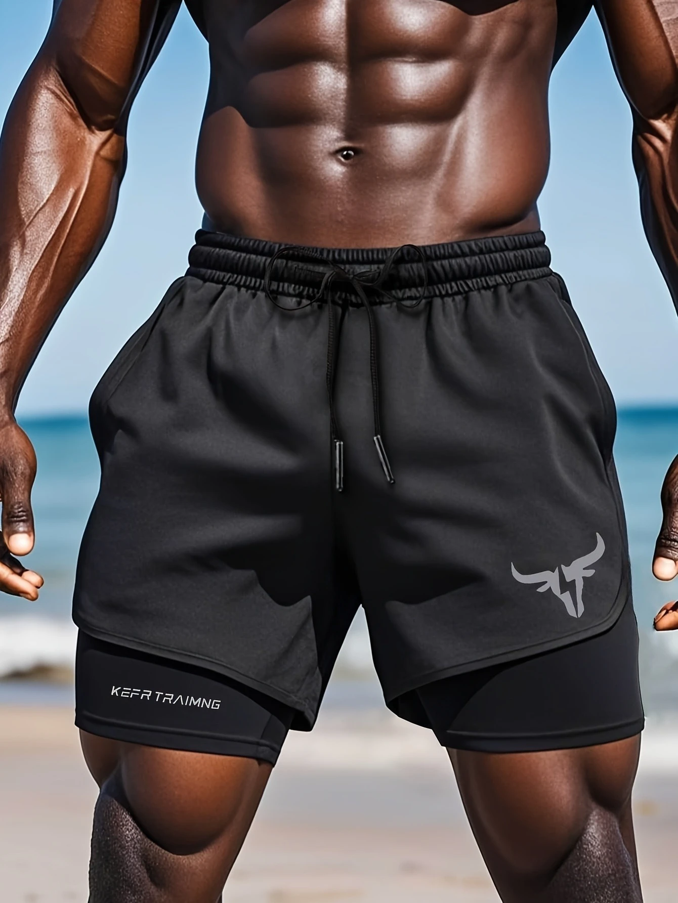 

Мужские пляжные шорты, быстросохнущие и дышащие, с стильным принтом, для тренировок и бега