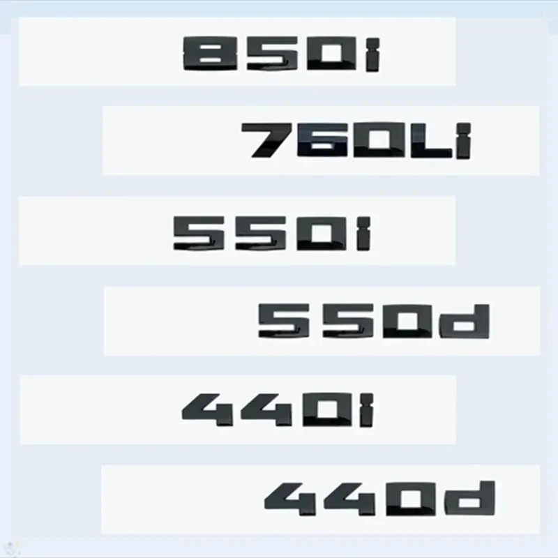 New Glossy Black 3D Letters Numbers M850i M760Li M550d M550i M440d M440i V12 Emblem for 8 7 5 4 series Car Trunk Sticker