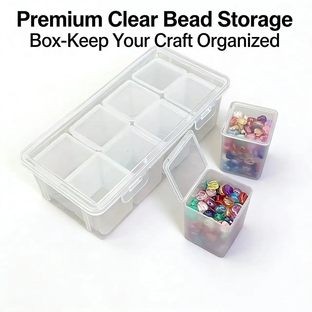 8 Grids Square Storage Box Jewelry Beads Diamond Painting Organizer
