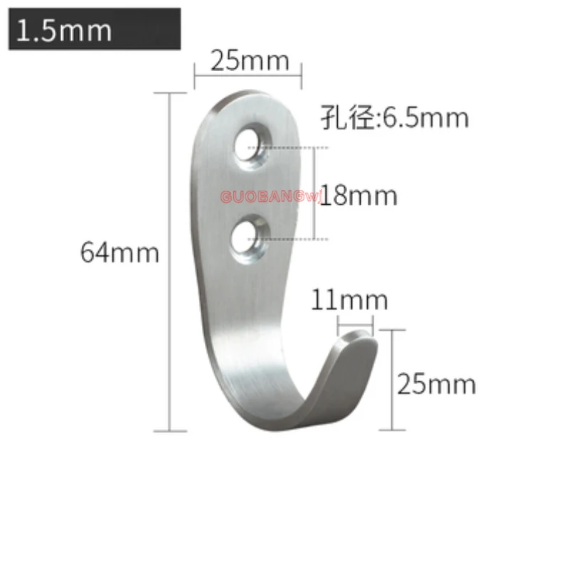 Stainless Steel Wall Hook Rust-Proof Screw Fixed Bathroom Kitchen Single Coat Hook Heavy Duty Mounting Hanger