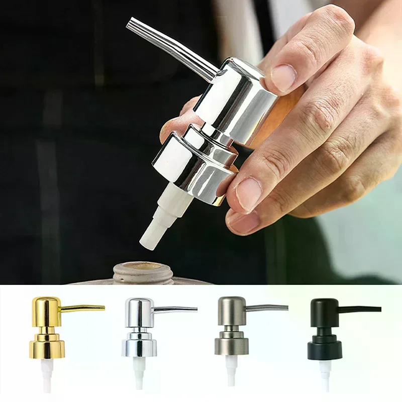 1set Soap Pump Liquid Pump Head Lotion Dispenser Head Push Type Round Head 28 Thread Bath Bottle Press Nozzle,ABS Lotion Tube