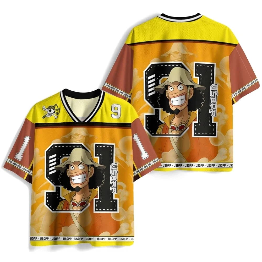 2026 Neues One Piece Gear 5 Nikka Luffy Anime-Zubehör-Jersey, Mesh Schnelltrocknend Lockerer Street-Style Kurzarm Familien-Set – Detail 8