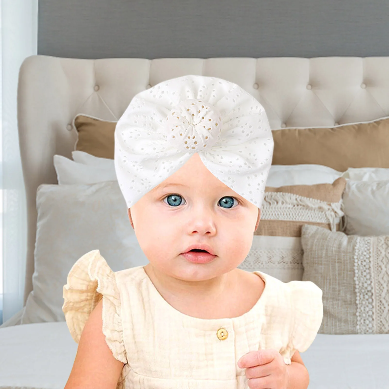 Baby Turban Cute Baby Hijab With Jacquard Processing Baby Knotted Head Wrap Kids Hat Set Baby Cap Infant Cap Hats Summer