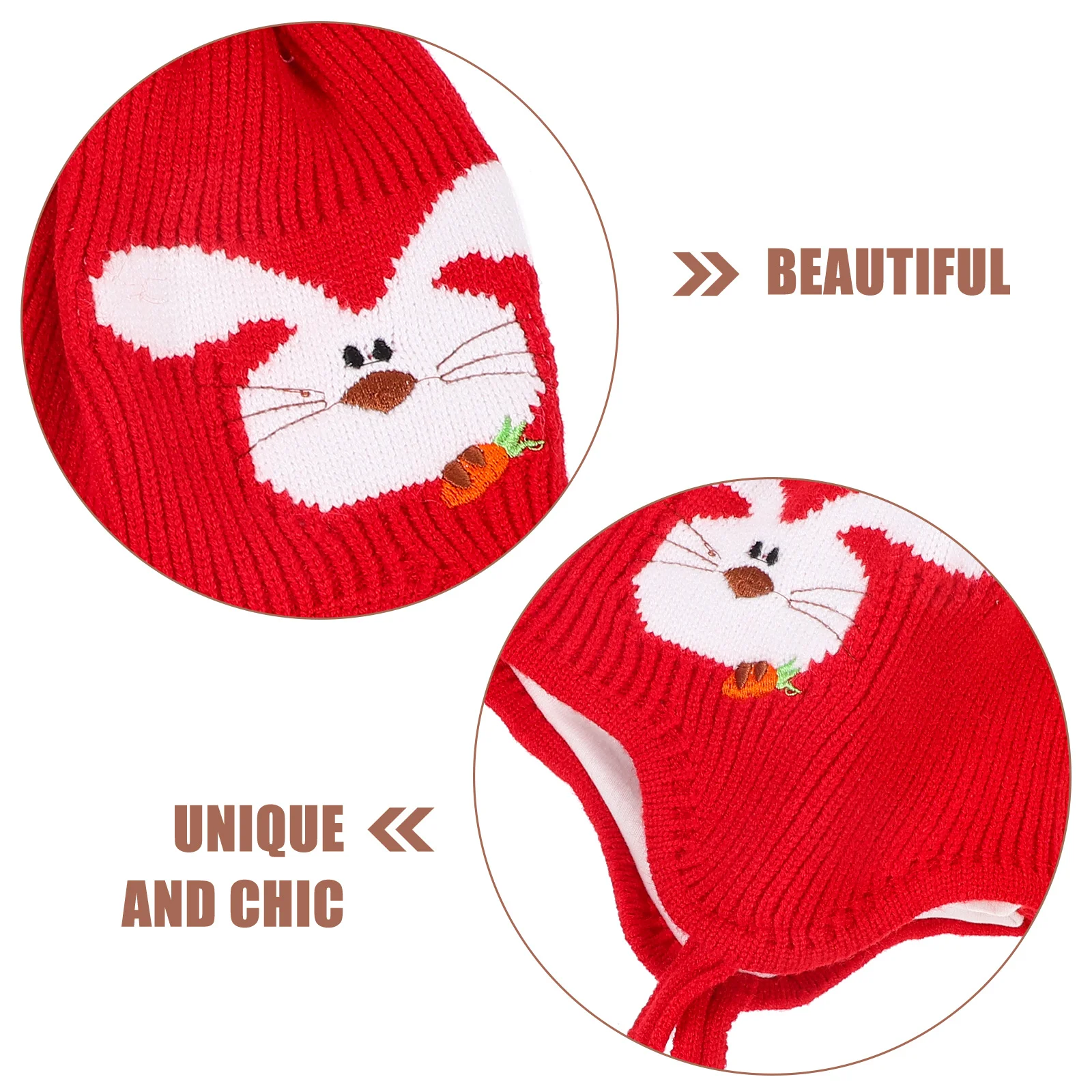 

1Pcs Baby Christmas Woolen Rabbit Hat Knitted Warm Soft Comfortable Baby Cap Kids Winter Hat Woolen Hats Pattern Hats