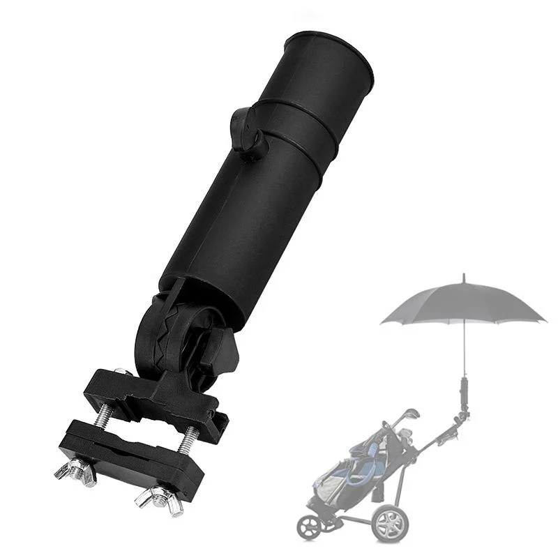 Universal Golf Cart Umbrella Holder Adjustable Golf Trolley Umbrella Stand Clip Buggy Baby Pram Wheelchair Umbrella Bracket