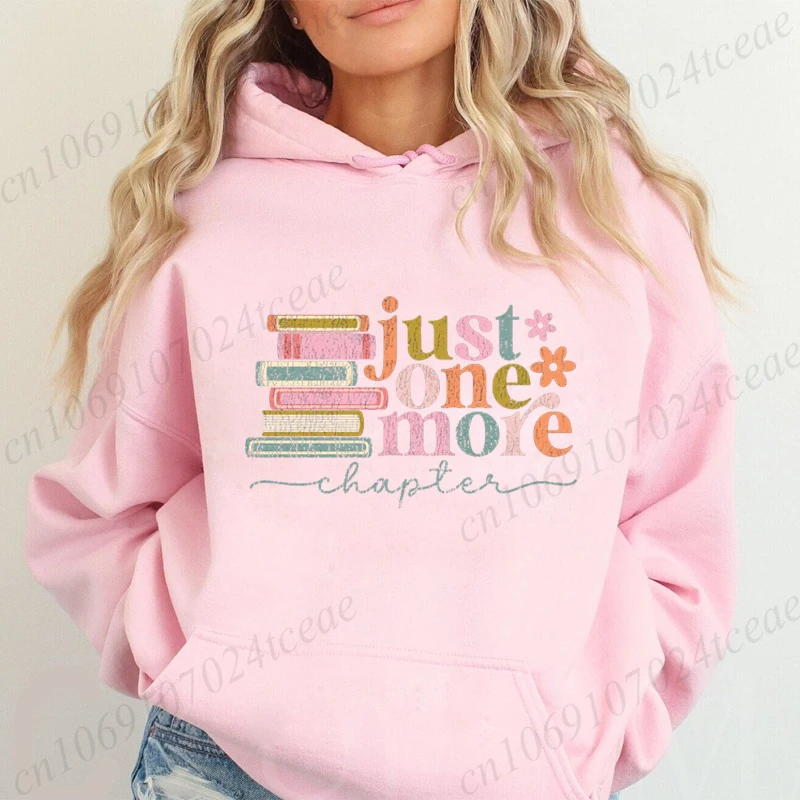 مجرد فصل آخر أزياء طباعة هوديي عارضة مقنعين البلوز كتاب عاشق هوديس الخريف الشتاء الملابس النسائية كبيرة الحجم #3