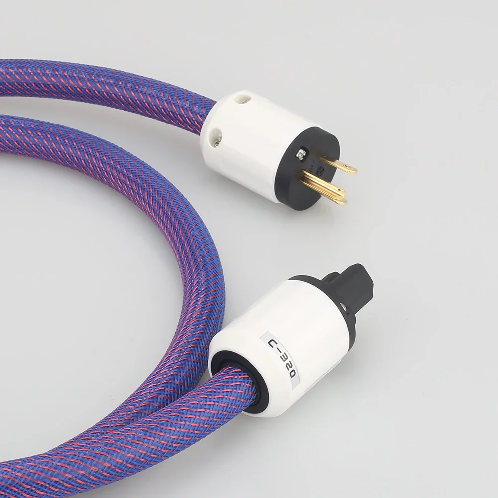 Audiocrast P102 +DW27 HIFI Power Cable 4square OFC Copper Wire Hi-Fi AC Mains Cable Audio Grade Power Leads US Plug Power Cable