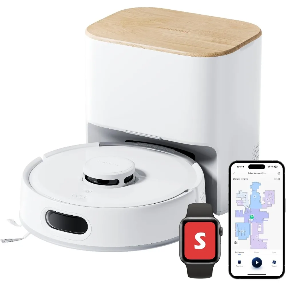 home.K 11+ Robot Vacuum and Mop, 6000 Pa Suction, Self-Emptying 90 Days, LDS Navigation, -Slim 3.6