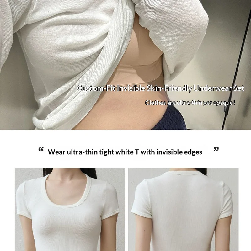 Foundation Liquid Thin-Strap Bra for Women, Super Thin Summer Bra, Makes Big Bust Look Smaller, Breathable and Seamless Underwea