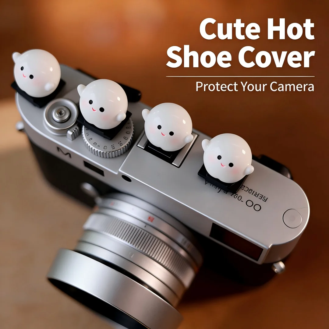 Cute Xiao Tuantuan kept for payment Series Hot Shoe Cover for Leica Q2 Fuji X100V X-T5 Sony ZV-1 Canon EOS R5 Nikon Z5 Camera Ac view 4