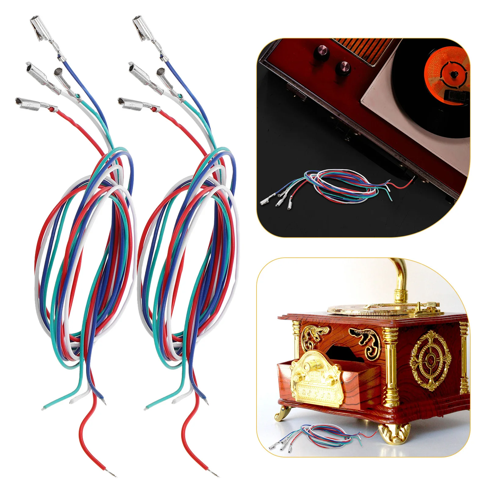 

8Pcs Turntable Phono Cartridge Cables Headshell Replacement Vinyl Player Wires Phonograph Lead Wire Color Coded Audio Leads