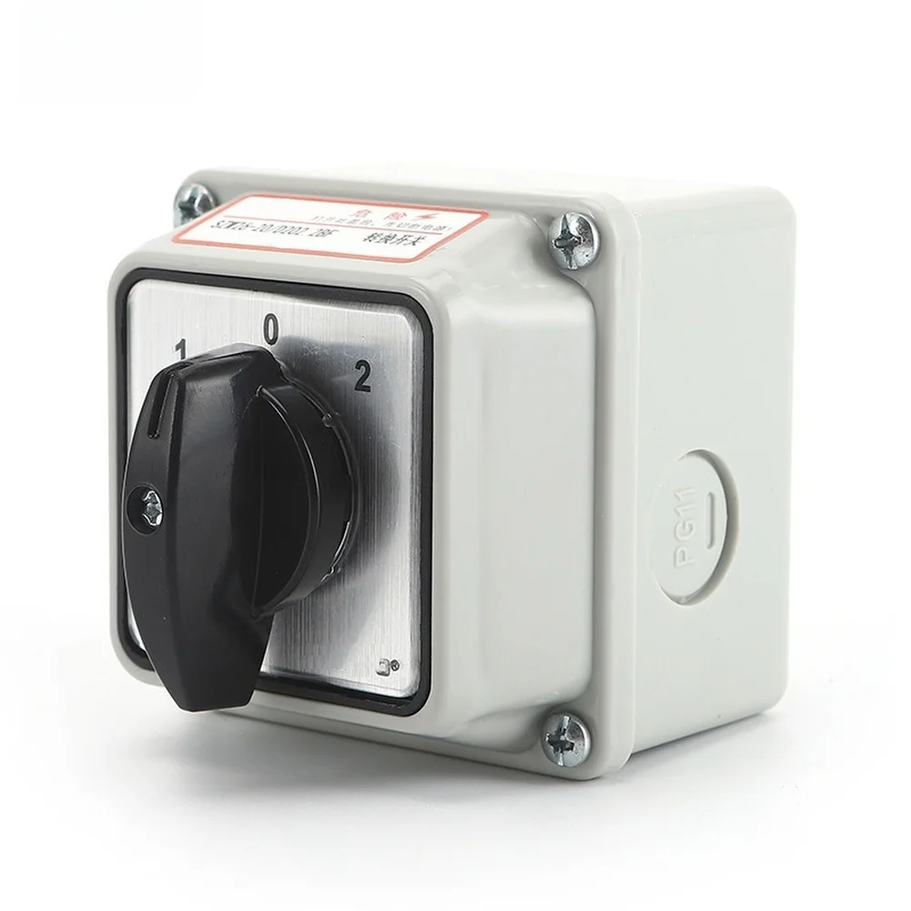 1pc Waterproof Changeover Switch SZW26-20 D202 2BF 2 Gears 2 Sections Rotary Switch For Electrical Equipment