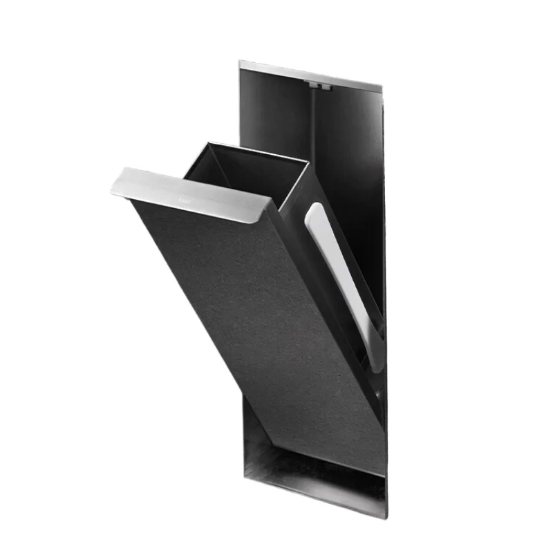 

Hidden 304 stainless steel trash can, toilet wall embedded concealed trash can