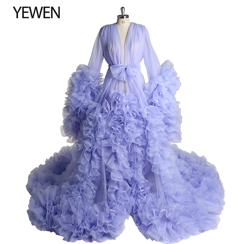 Elegence Maternity Photography Prop Pregnancy Dress For Photo Shooting Organza Ruffle Pregnant Women Dresses Maxi Maternity Gown