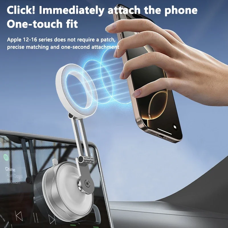 

Vacuum Magnetic Phone Holder Car Bracket Mount Adjustable Suction Universal Foldable 360° Rotation Portable Smartphone Stand