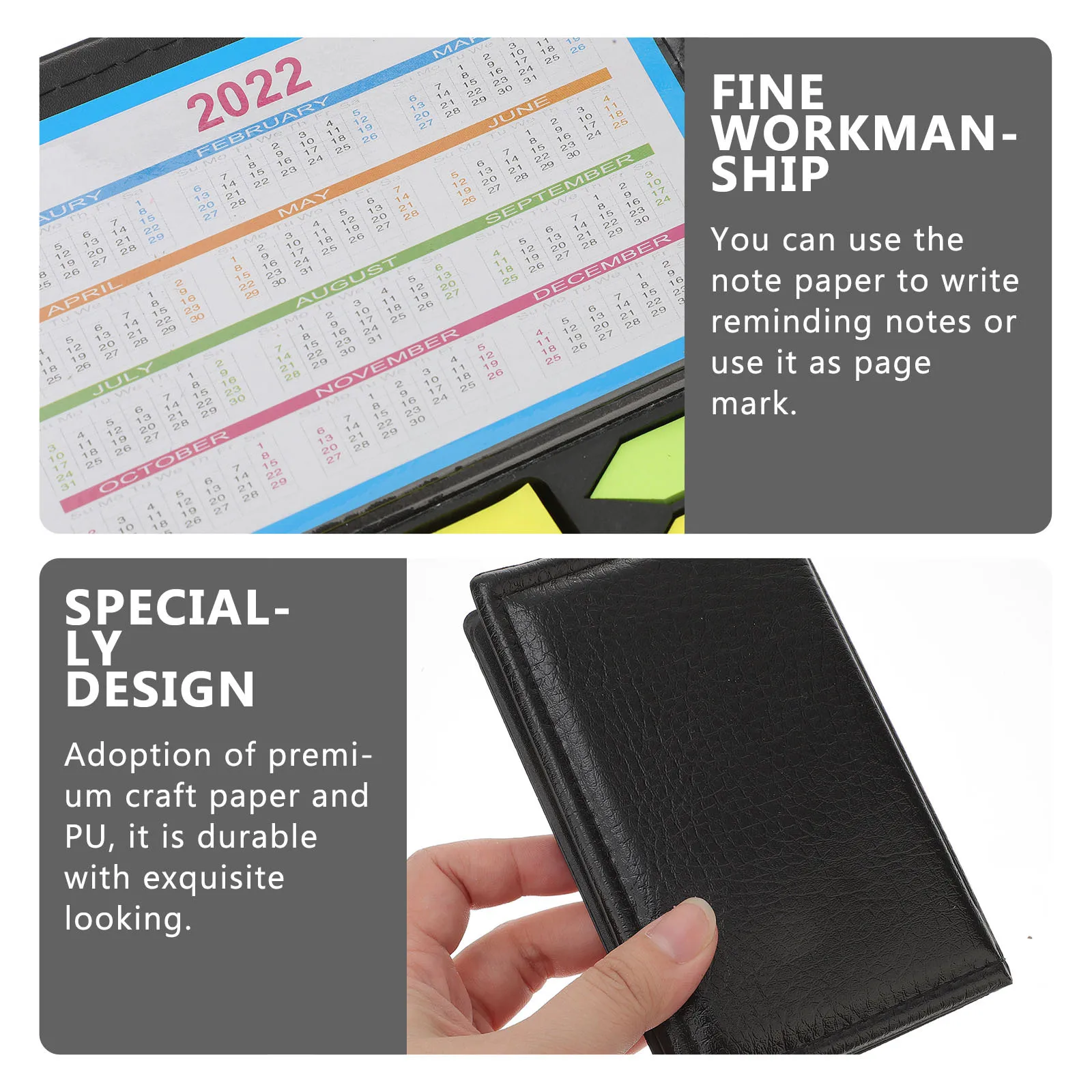 Sticky Memo Set Premium Craft Paper PU Exquisite Looking Convenient Practical Home Work Office School Use