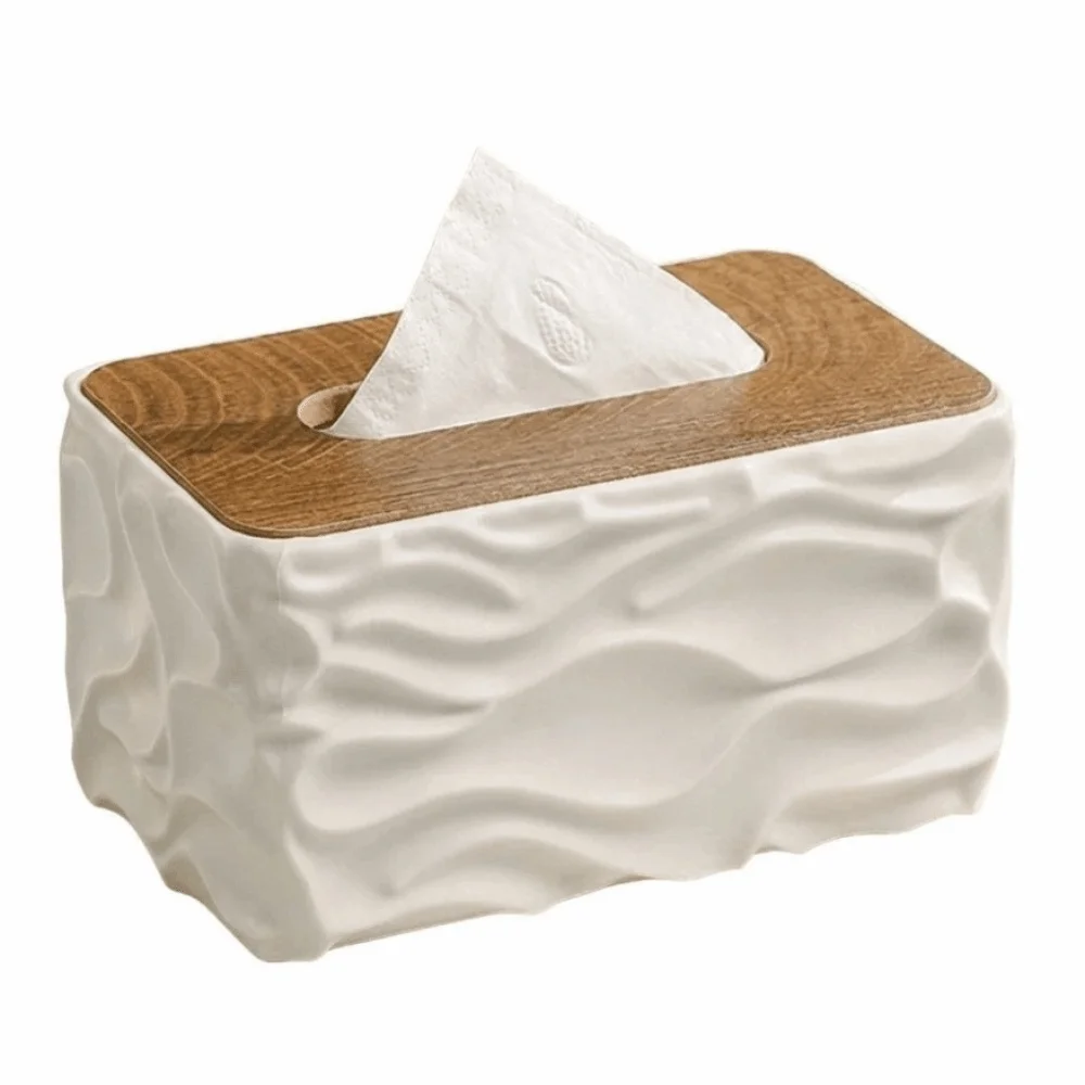 

Gift Elegant Tissue Storage Box Ripple Design Rectangle Paper Towel Case Anti-slip Minimalist Paper Container Car
