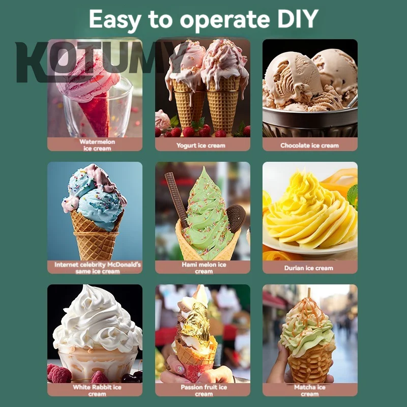 Fully Automatic Ice Cream Machine, Home Small Children DIY Homemade Cone Machine, Ice Cream Machine, Mini Ice Cream Machine