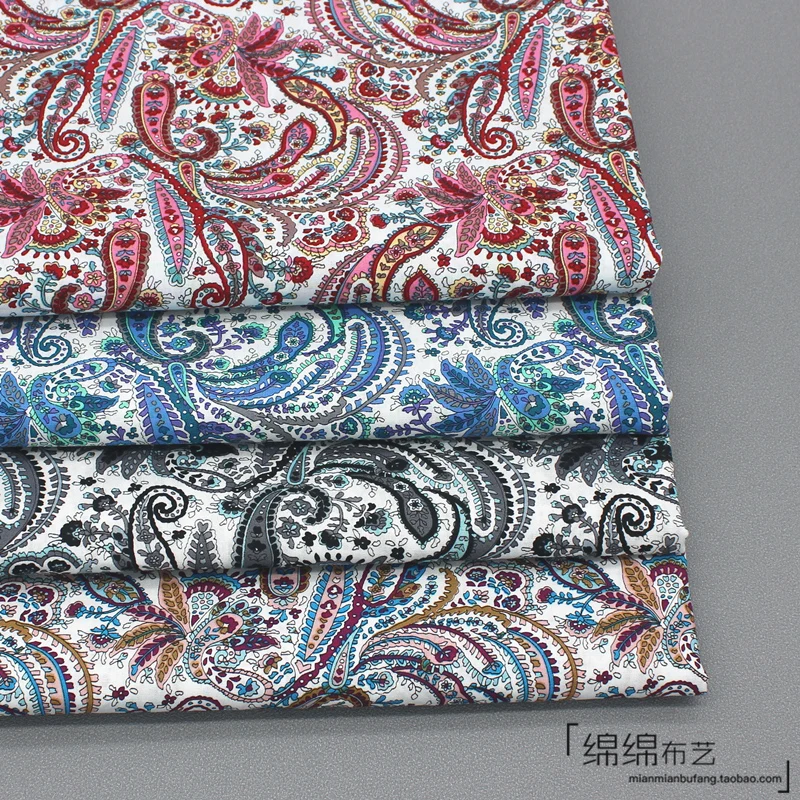 100cm * 147cm tecido paisley retrô popeline de algodão puro costura material diy