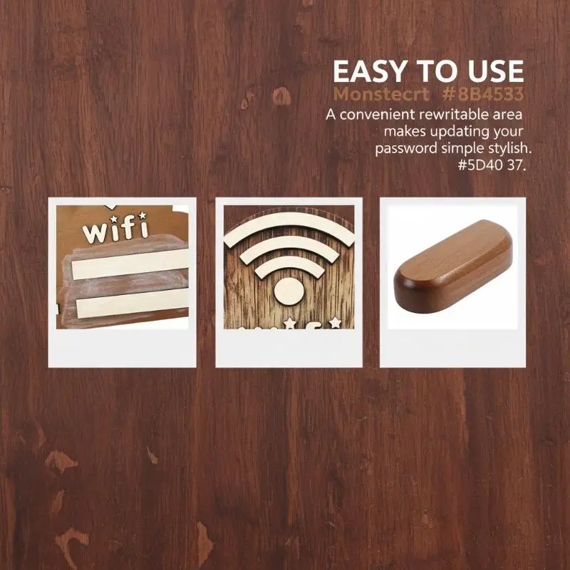 Nouvelle plaque murale rustique en bois pour mot de passe WiFi, indicateur de réseau sans fil minimaliste et durable, décoration intérieure