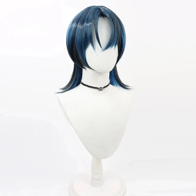 Vtuber Hiodoshi Ao كوسبلاي قصير أزرق مختلط شعر صناعي مقاوم للحرارة للهالوين لعب الأدوار كرنفال 5؛ c، 8'z، 6.k؛ #4