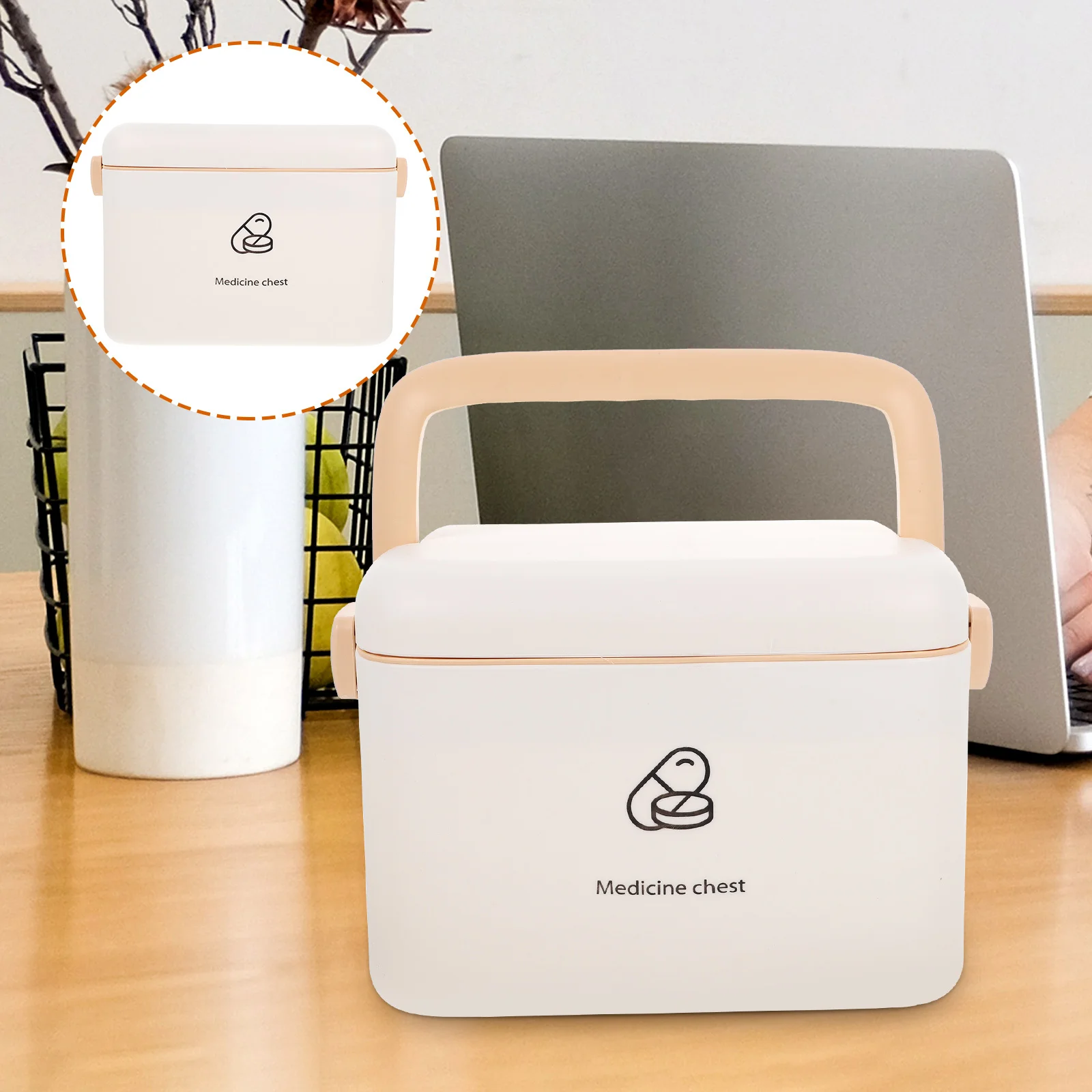 กล่องปฐมพยาบาลสองชั้นขนาดใหญ่สำหรับใช้ในบ้าน กล่องเก็บยาแบบปิดผนึกกันความชื้น พกพาสะดวก สำหรับใช้ในบ้าน