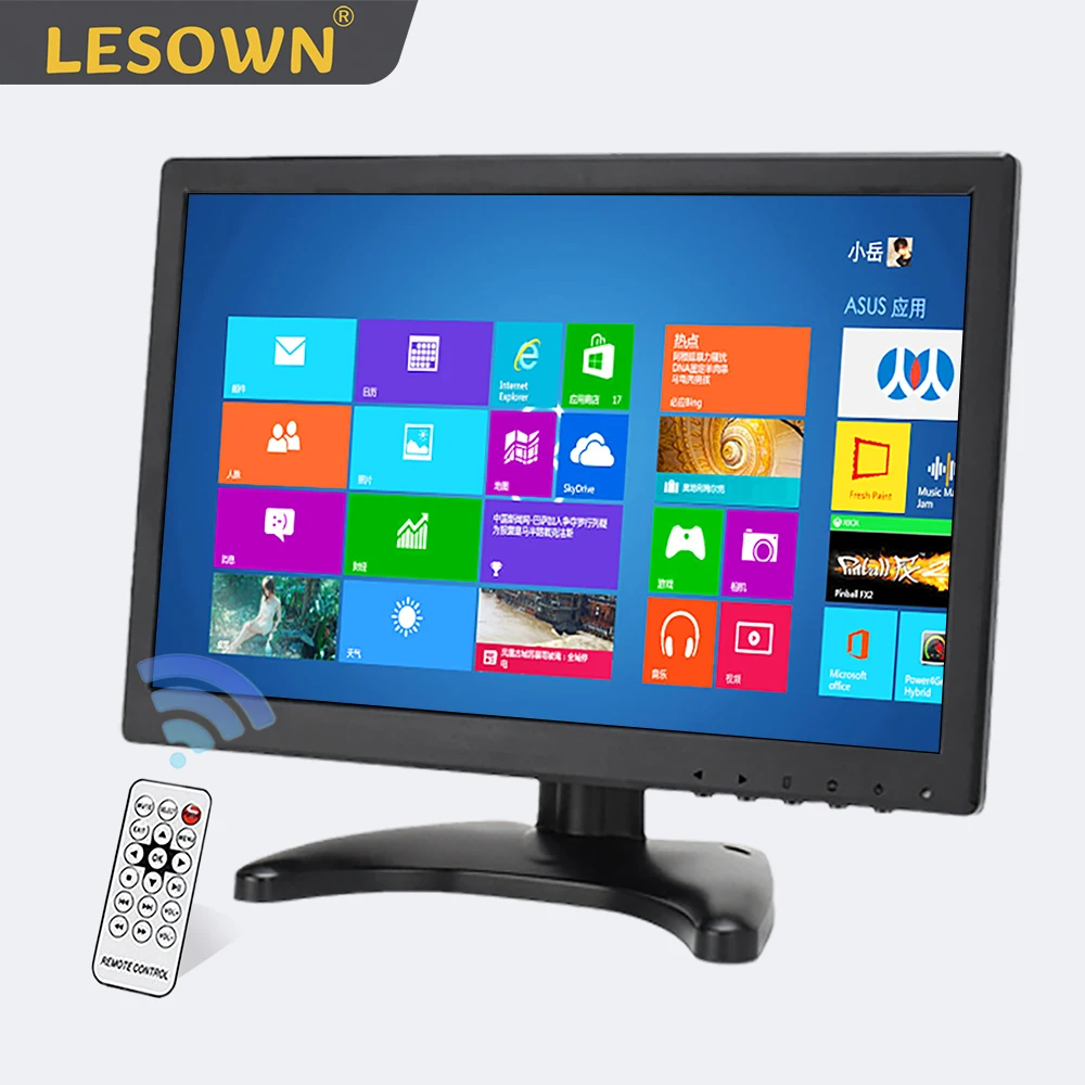 LESOWN Resistive Capacitive Touch Screen Monitor 12 inch 16:10 1280x800 IPS Industrial Embedded for Equipment Built-in Speakers