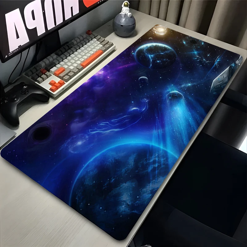 Anime Mousepad Computer Gamer Lock Edge Space Galaxy Desk Mat Laptop Gaming Keyboard Pad Table Mouse Pad Natural Rubber Carpet