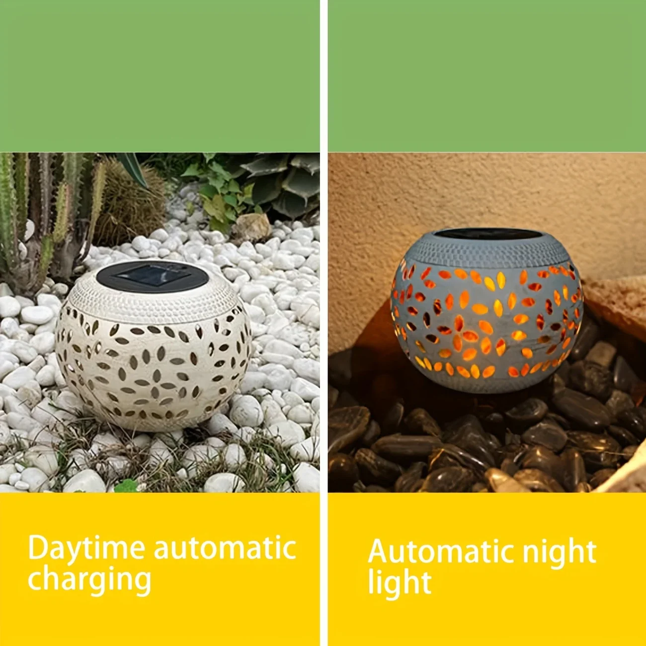 Lampada da tavolo solare Lampada da esterno a LED ad energia solare Lanterna decorativa da tavolo in metallo scavato Luce da giardino per patio Luce da tavolo