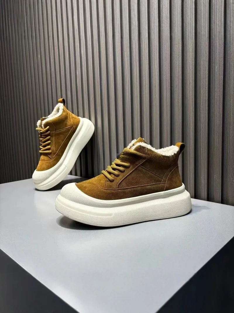 Men's Winter Thickened Fleece Lined Snow Boots Anti-slip Waterproof Cold Resistant Cotton Shoes for -40 Degree Celsius Weathe...